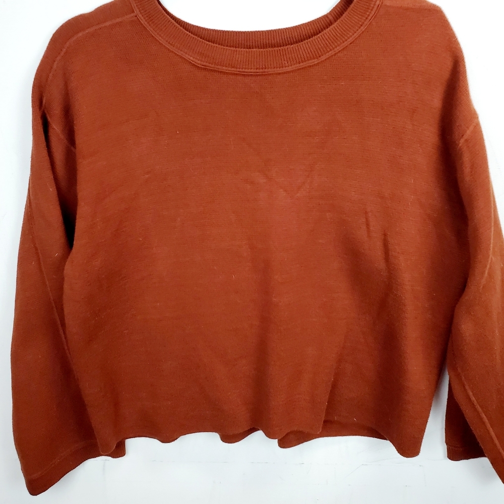 Vince Rust Color Wool Crewneck Sweater Size Xs - image 1